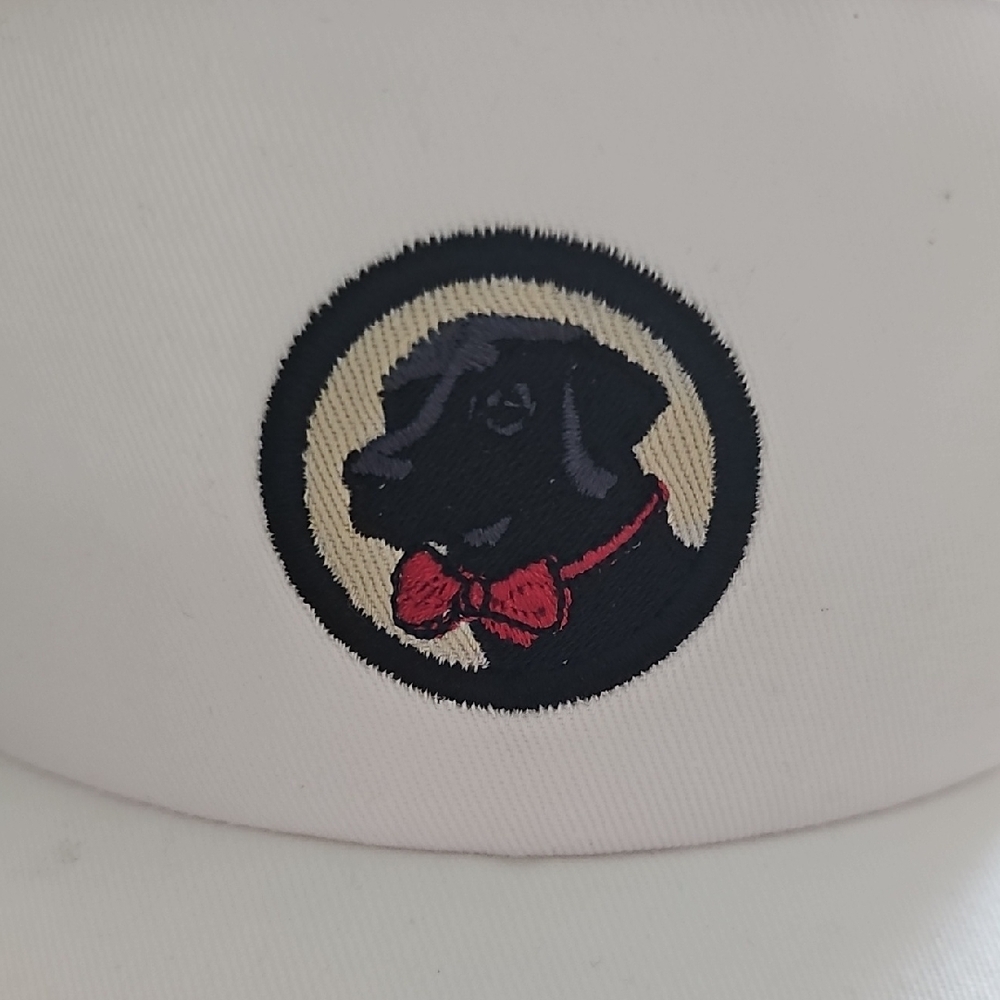 White Visor With Embroidered Patch - image 3